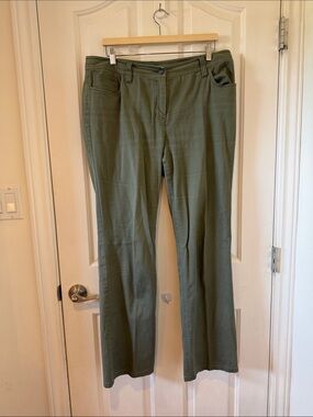 Style & Co Olive Green Stretch Straight Leg Pants Size 14
